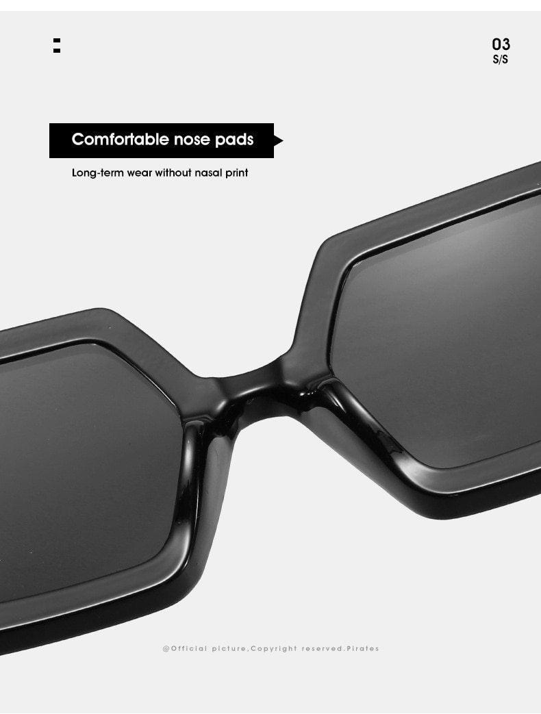 Chain-Detail Square Fashion Sunglasses for Women