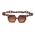 Chain-Detail Square Fashion Sunglasses for Women
