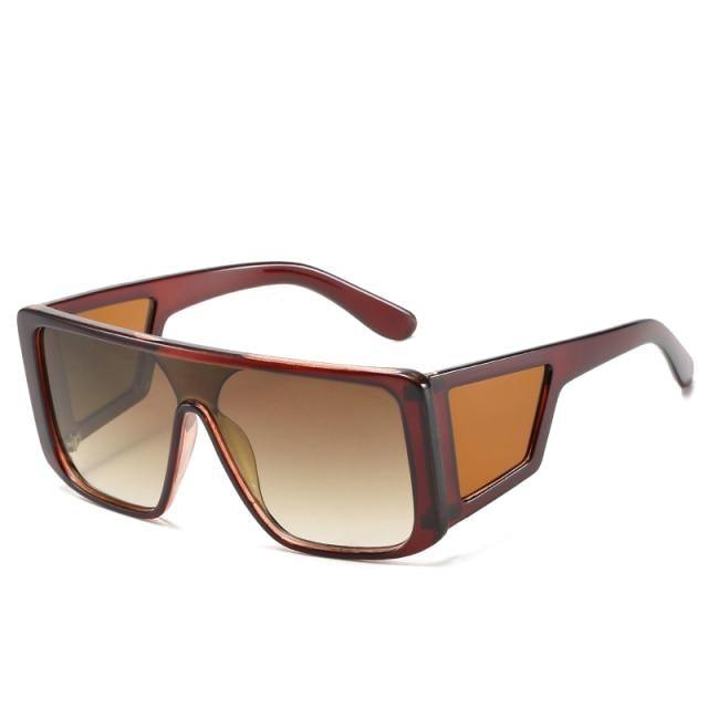 Oversized Flat Top Sunglasses for Women – Colorful Luxury