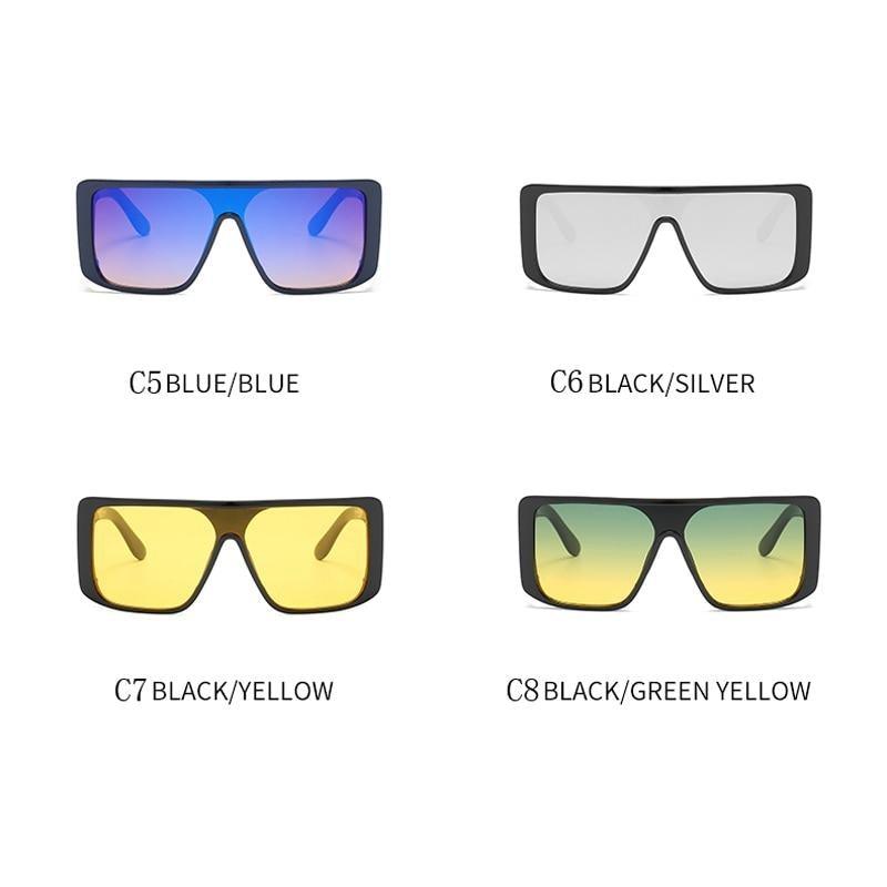 Oversized Flat Top Sunglasses for Women – Colorful Luxury