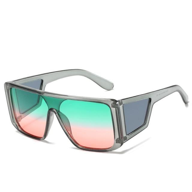 Oversized Flat Top Sunglasses for Women – Colorful Luxury