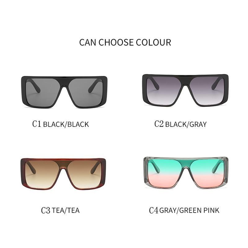 Oversized Flat Top Sunglasses for Women – Colorful Luxury